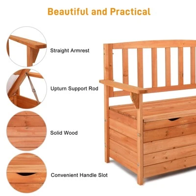 Karl Home | Wood Outdoor Storage Bench 6 Karl Home | Wood Outdoor Storage Bench - Image 4