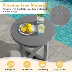 Karl Home Patio Gray Round Metal Side Table -Karl Home Shop GUEST f7bff906 3679 4aac 8b9a 10c057d08476