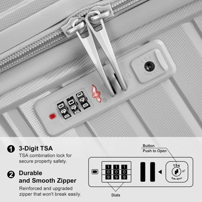 Karl Home Luggage Sets 3 Piece PP Luggage Suitcases With Wheels Black 10 Karl Home Luggage Sets 3 Piece PP Luggage Suitcases With Wheels Black - Image 8