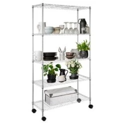 Karl Home 35.43 In.W Metal Shelving Unit With Wheels 15 Karl Home 35.43 In.W Metal Shelving Unit With Wheels -Karl Home Shop GUEST fde91156 36b2 4727 9afc f4c4c4d5c0a0