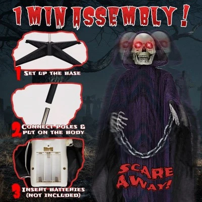 Karl Home 6ft Halloween Decorations Outdoor Animatronics Grim Reaper With Chain, 5 Karl Home 6ft Halloween Decorations Outdoor Animatronics Grim Reaper With Chain, - Image 3