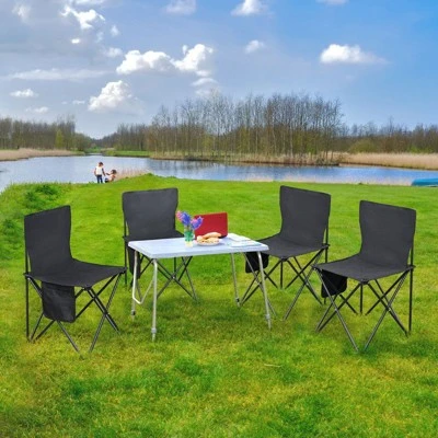 Karl Home 4 Pack Steel Portable Camping Chairs With Carrying Bags 9 Karl Home 4 Pack Steel Portable Camping Chairs With Carrying Bags - Image 7