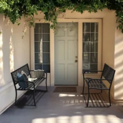 Karl Home | 50 In. Metal Outdoor Bench (7 Colors Available) -Karl Home Shop GUEST ff3a08d4 1102 4141 b3ab ea22874ff3d8